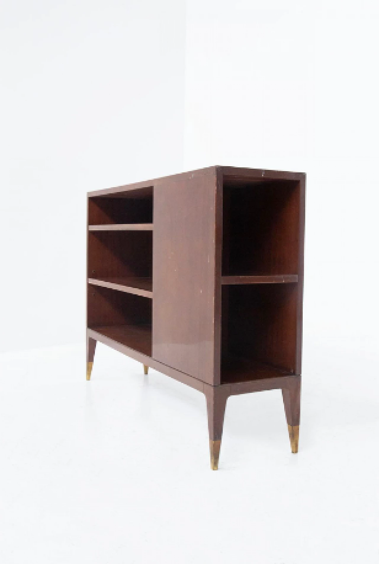Wood and brass bookcase attributed to Gio Ponti, 1950s 11