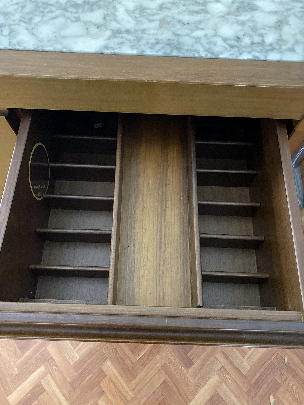 Wooden chest of drawers with marble top by Angelo Mangiarotti, 1960s 5