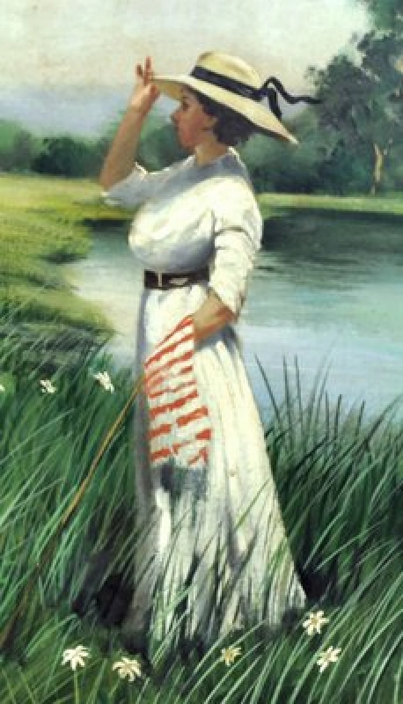 Jean Louis Richard, walk on the lake, oil painting on canvas, 2002 5
