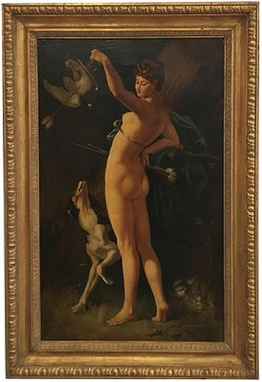 Ettore Frattini, Diana the Huntress, oil on canvas, 2002