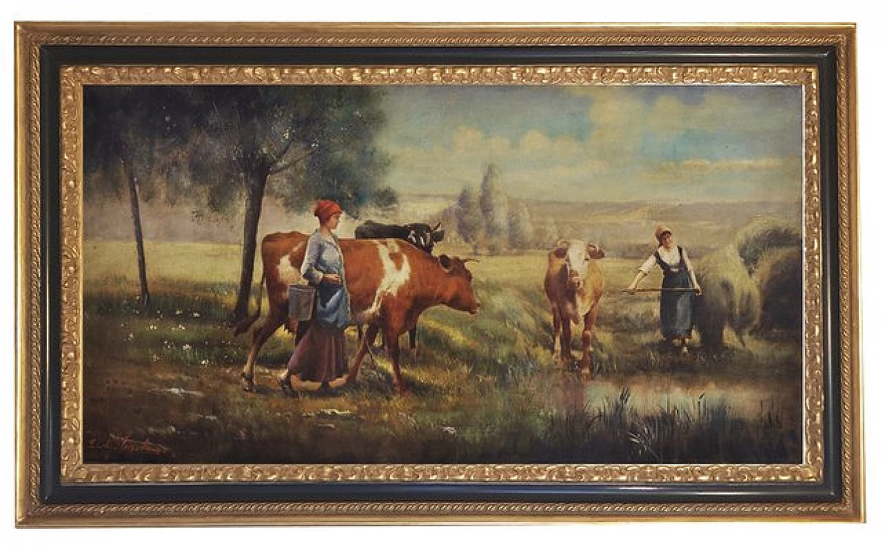 Emilio Pergola, country landscape, oil painting on canvas, 2005 1