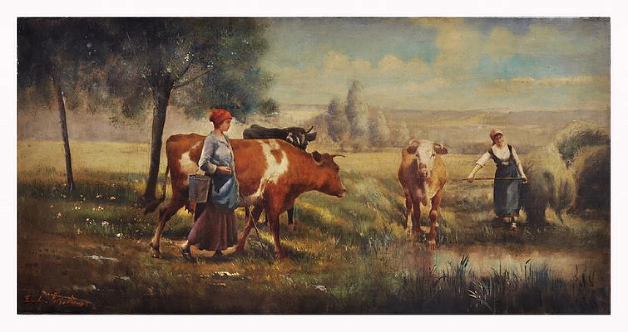 Emilio Pergola, country landscape, oil painting on canvas, 2005 2