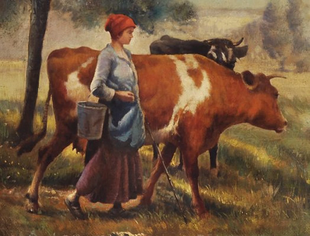 Emilio Pergola, country landscape, oil painting on canvas, 2005 3