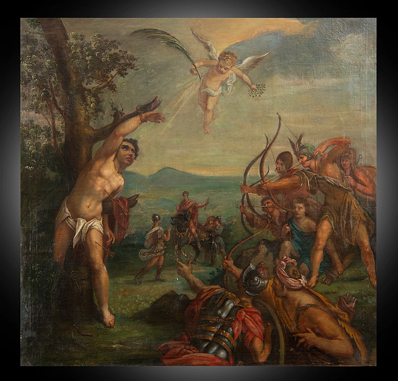 Martirio di San Sebastiano, dipinto a olio su tela, '600 1
