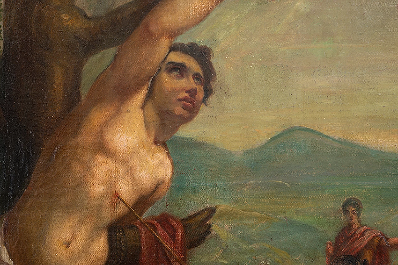 Martyrdom of Saint Sebastian, oil painting on canvas, 17th century 3