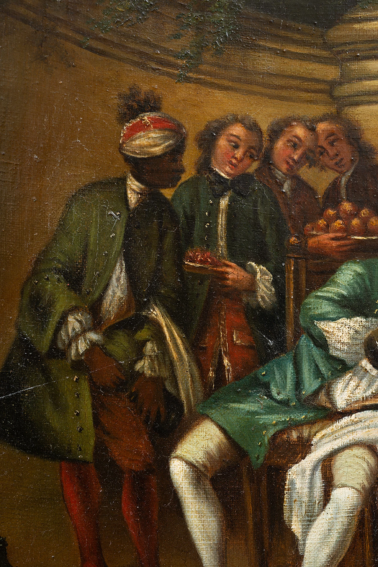 Banchetto in campagna, dipinto a olio su tela, seconda metà dell'800 4