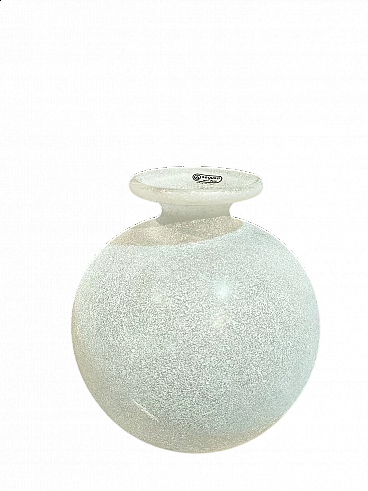 Scavo white glass vase for Seguso, 1980s