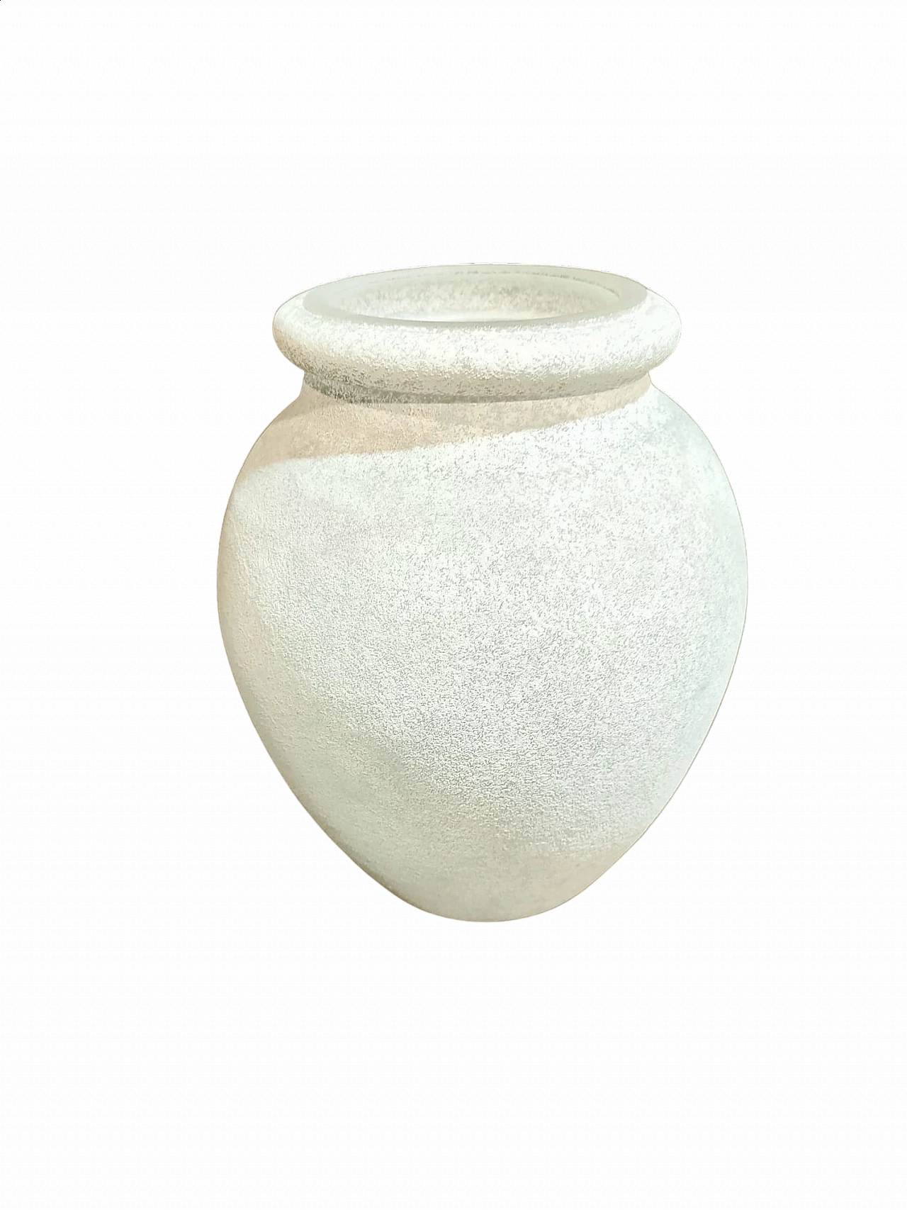 Vaso Scavo in vetro bianco di Seguso, anni '80 6