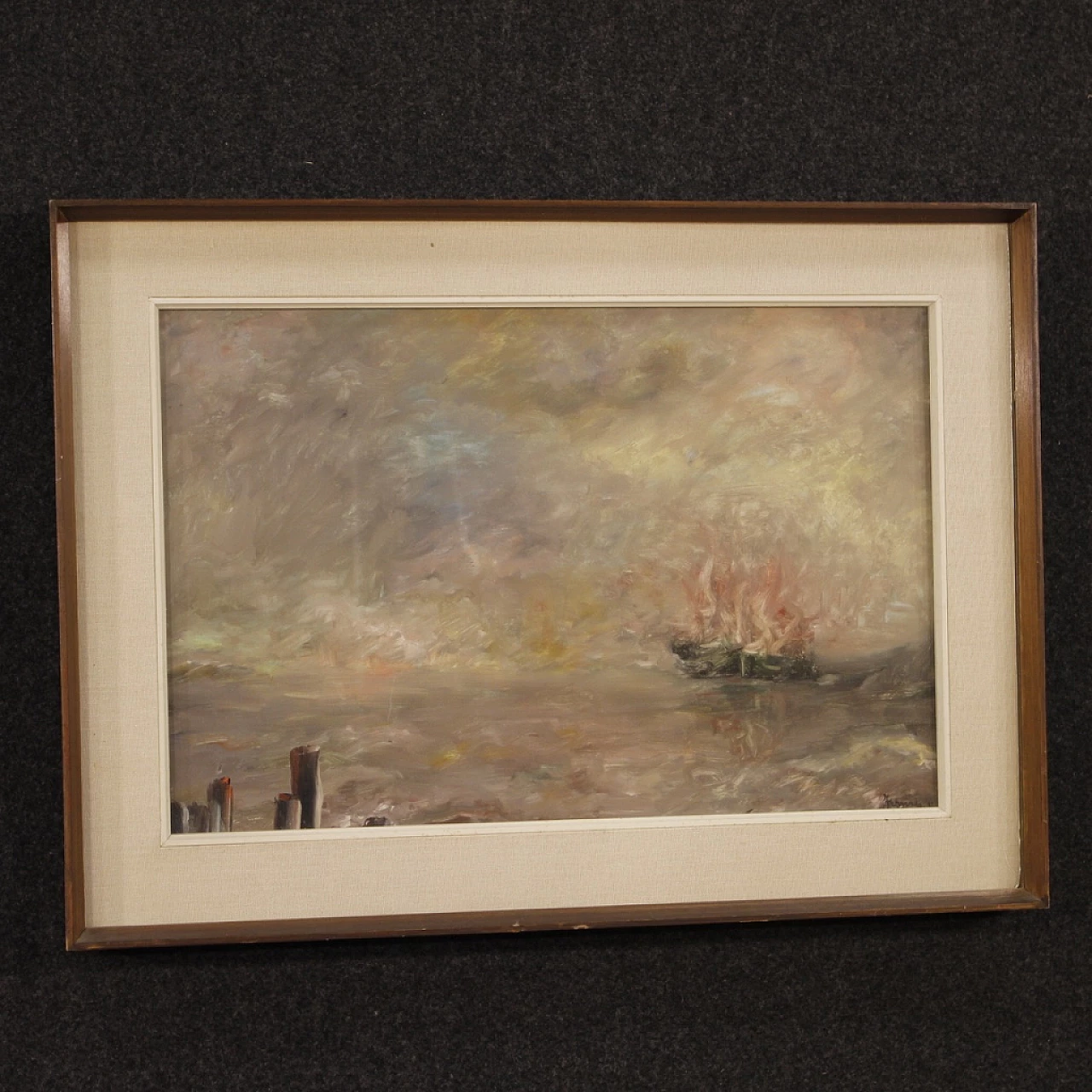 Paesaggio marittimo in stile Impressionista, dipinto a olio su tela 1