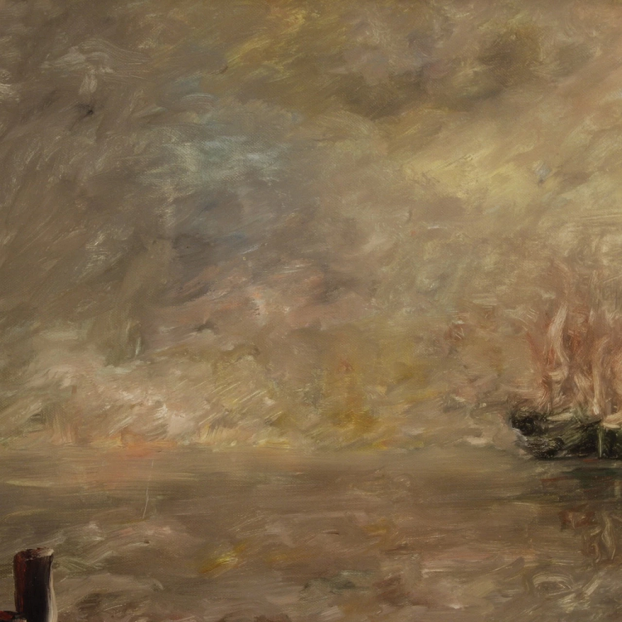 Paesaggio marittimo in stile Impressionista, dipinto a olio su tela 2