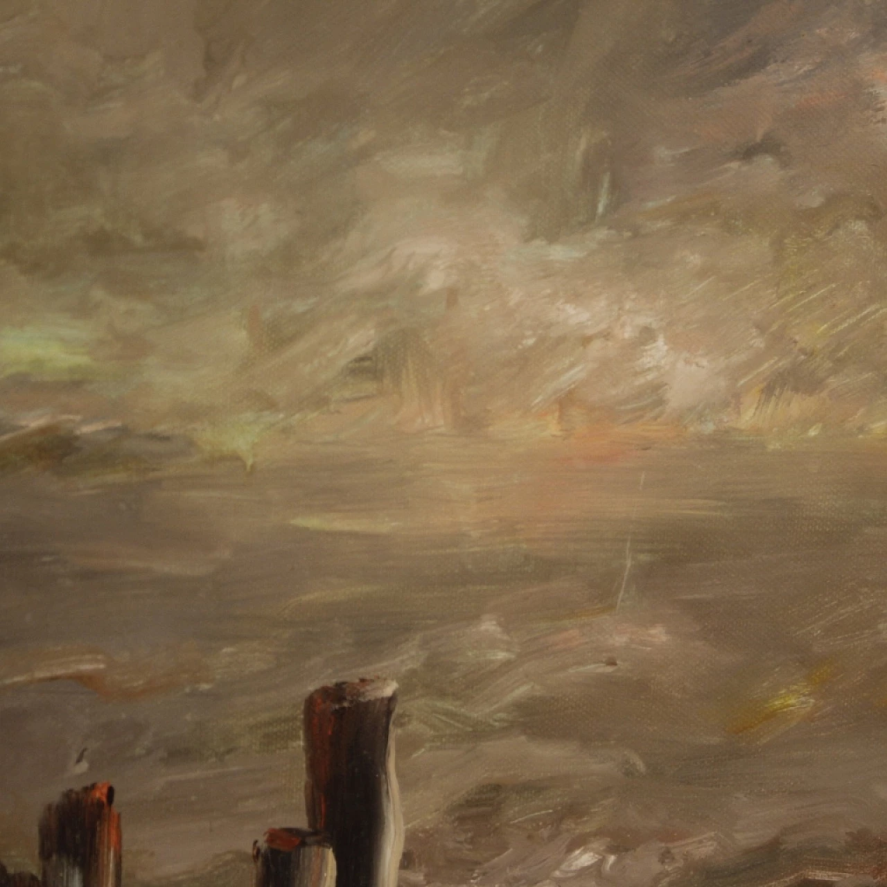 Paesaggio marittimo in stile Impressionista, dipinto a olio su tela 7