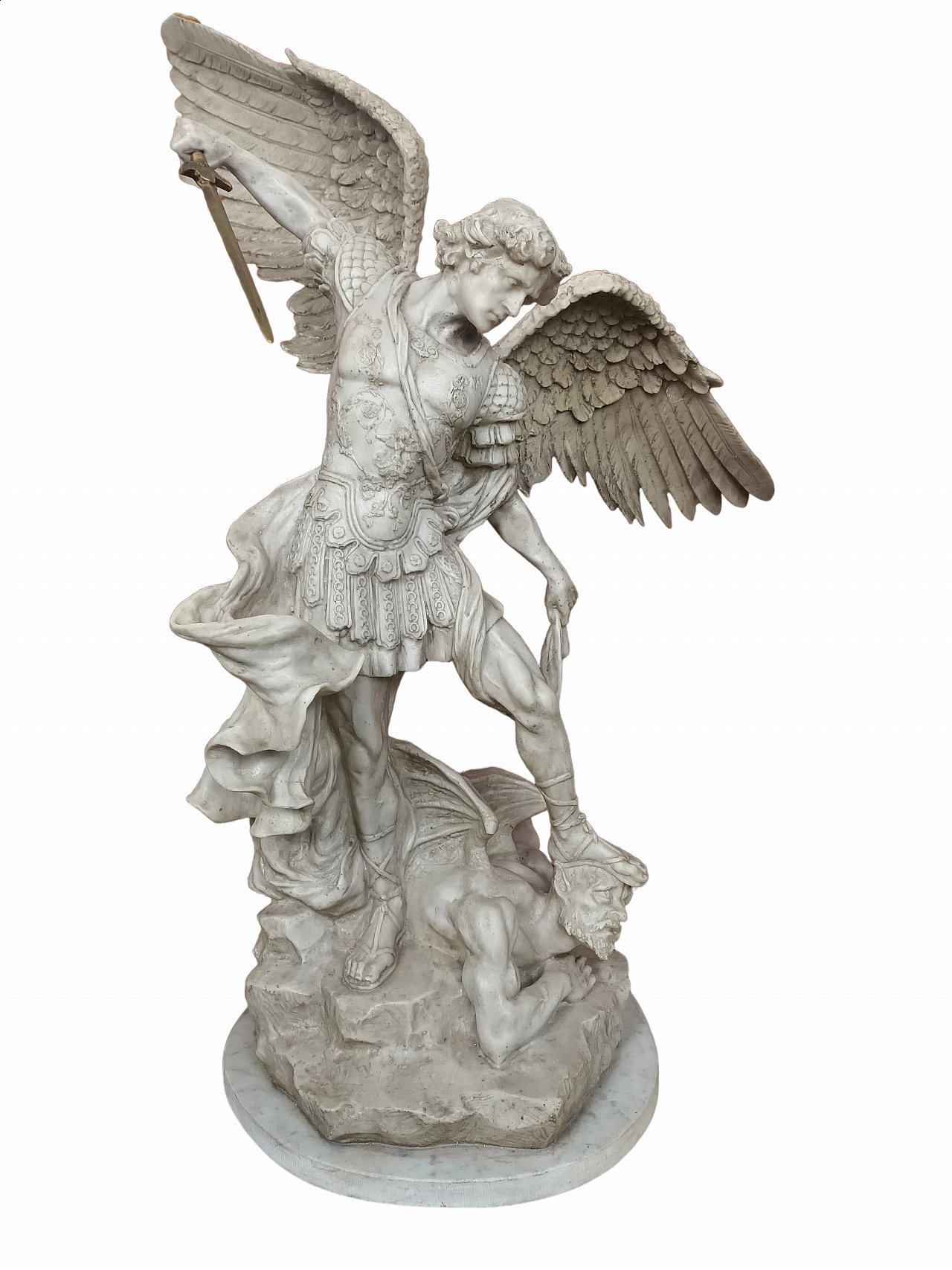 Scultura in polvere di marmo di San Michele Arcangelo, anni '50 10