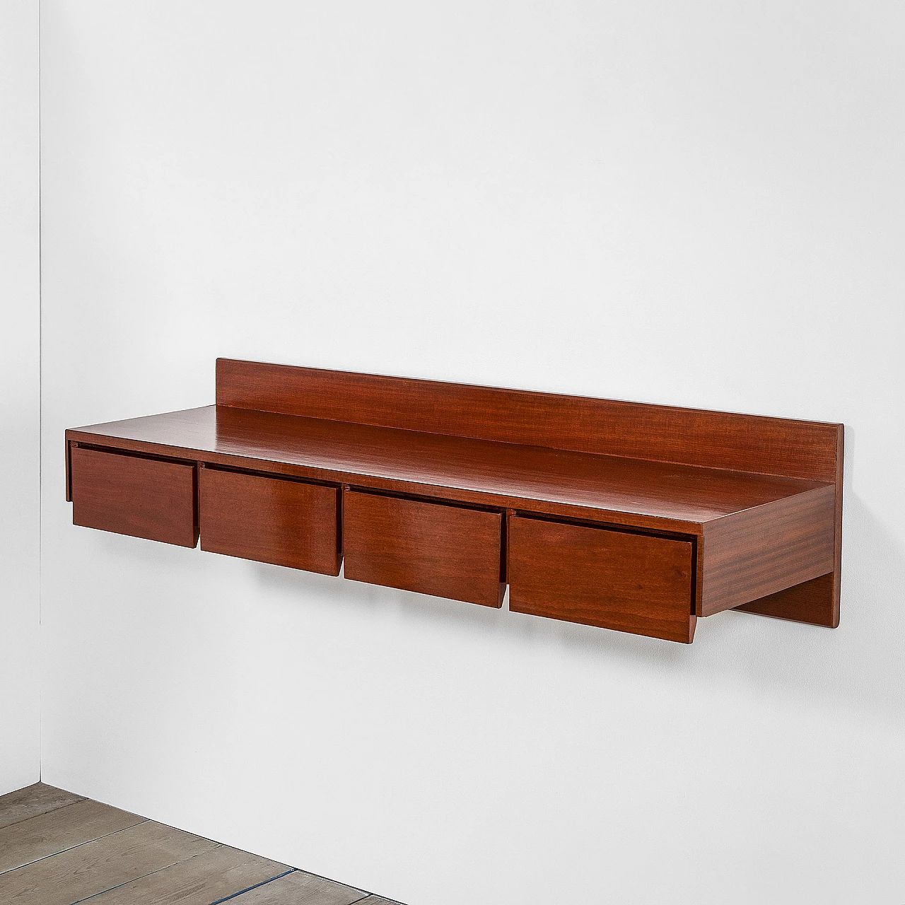 Wood hanging console by Ico Parisi for Brugnoli Mobili, 1960s 1