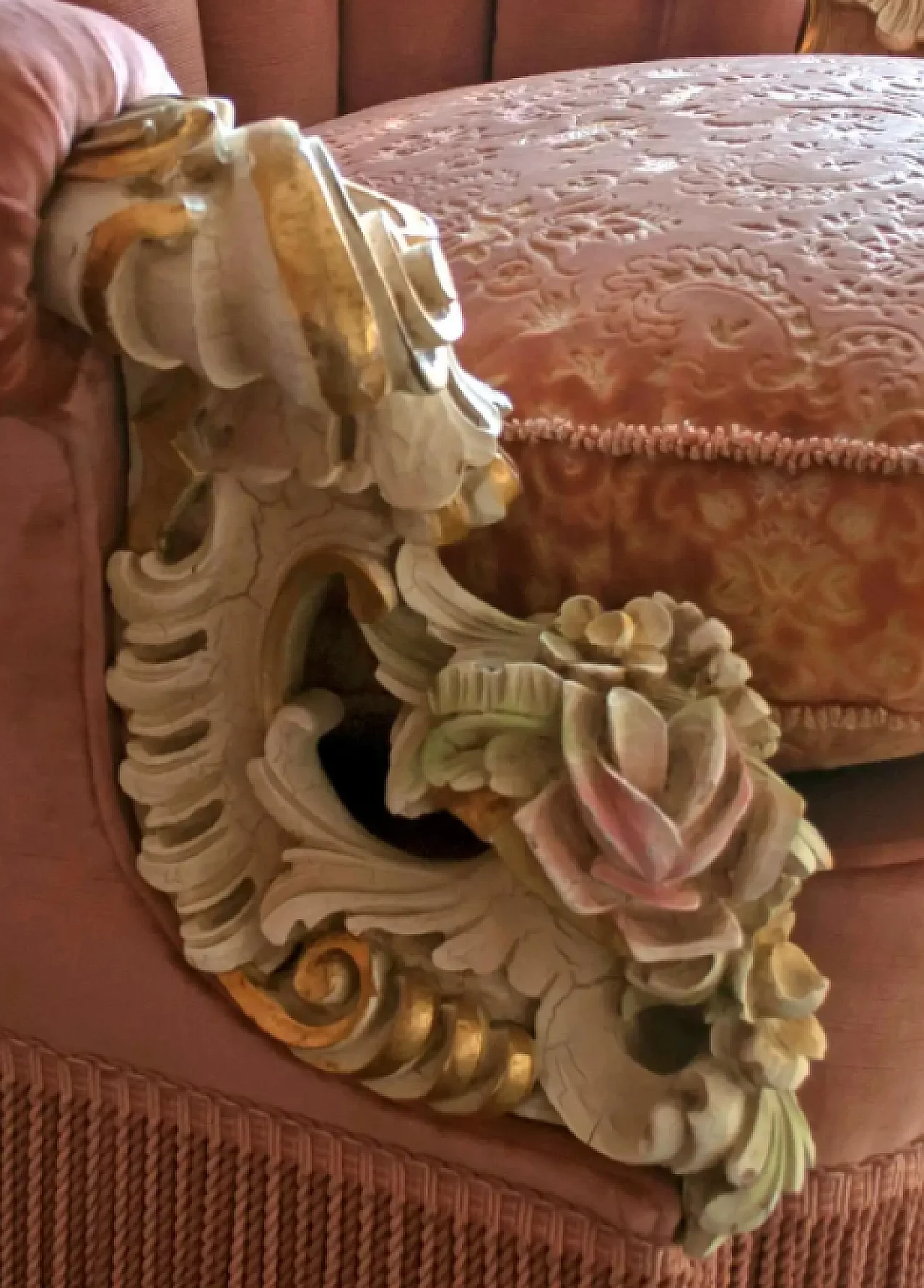 Un divano e 2 poltrone in velluto in stile barocco veneziano di Silik, anni '60 8