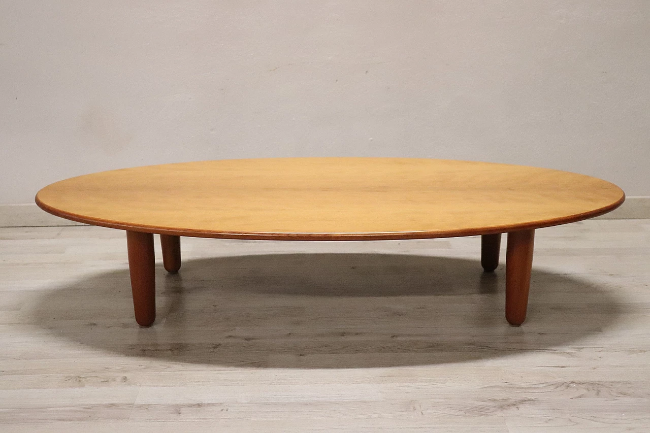 Oval ash coffee table by Cassina, 1980s 2