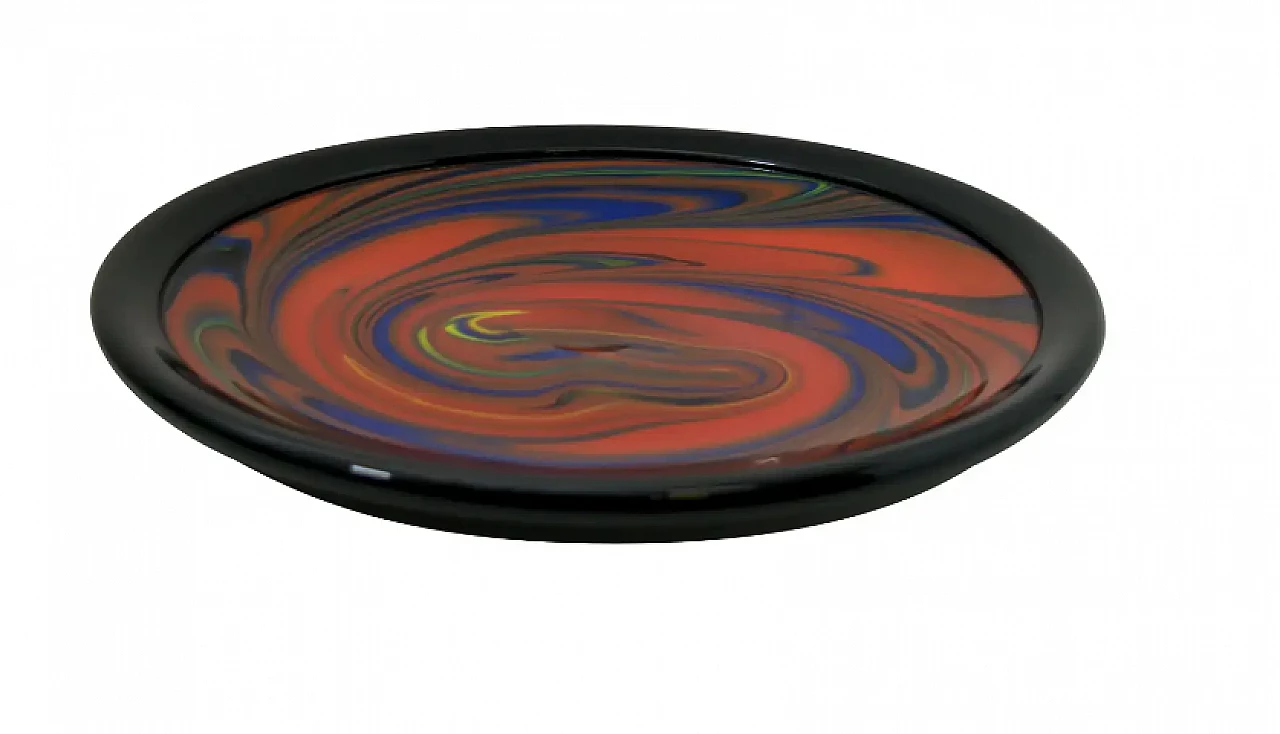 Murano glass dish Mercurio by Ottavio Missoni for Arte Vetro Murano, 1980s 1