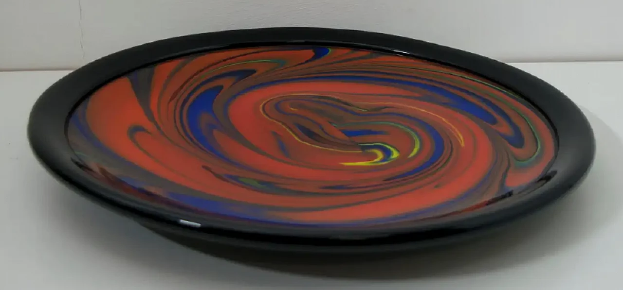 Murano glass dish Mercurio by Ottavio Missoni for Arte Vetro Murano, 1980s 3