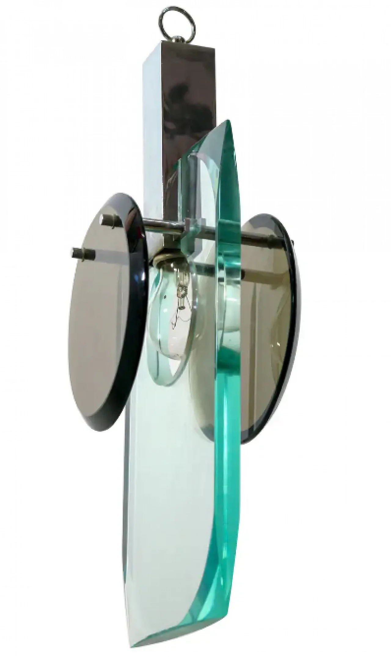 Crystal pendant lamp by Fontana Arte, 1960s 1