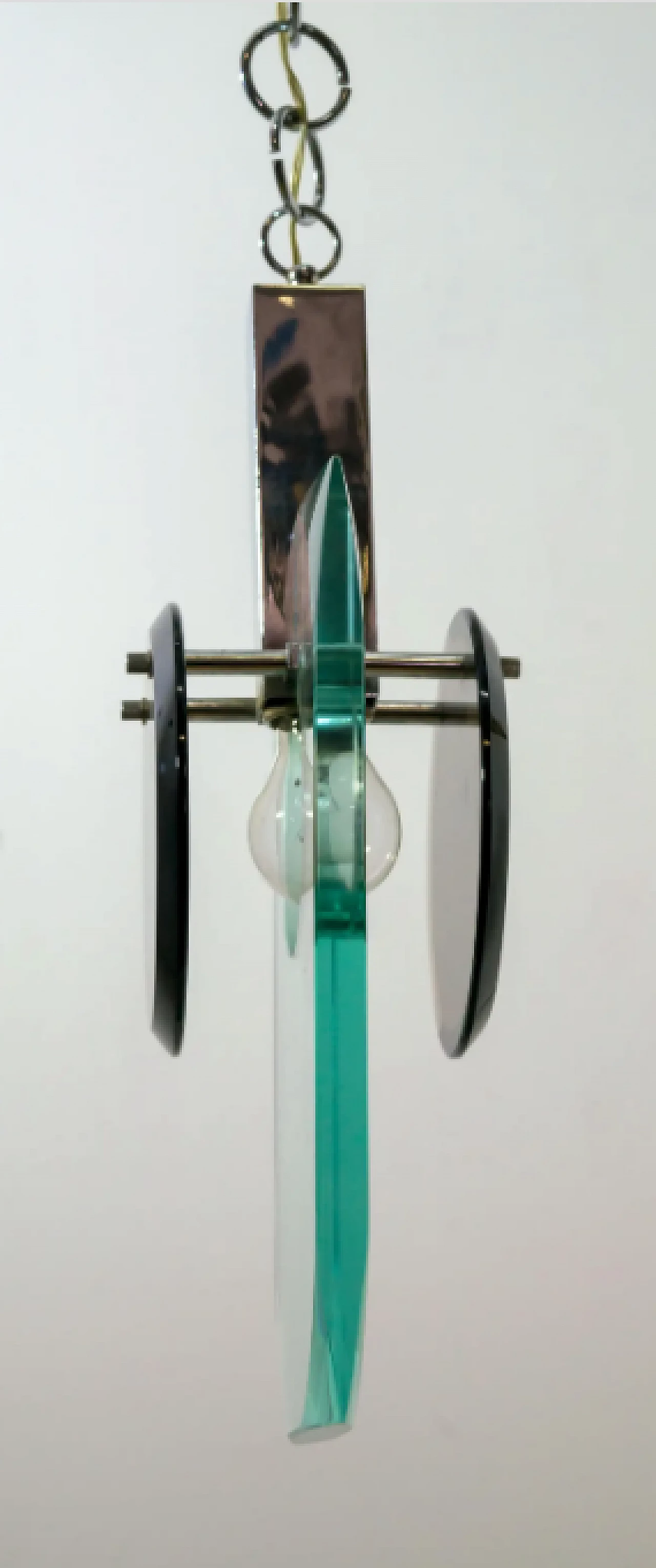 Crystal pendant lamp by Fontana Arte, 1960s 2