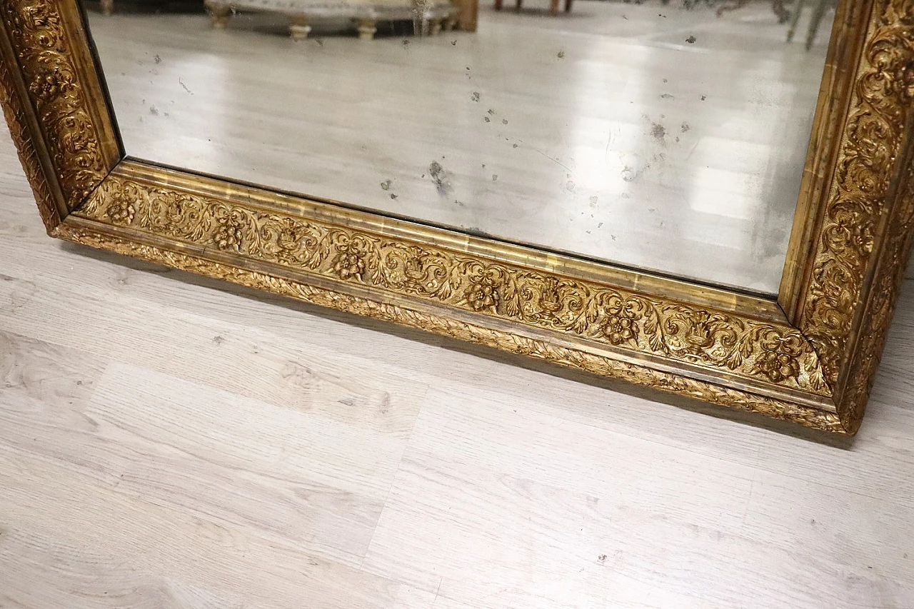 Specchio da parete Art Nouveau in legno dorato, inizio '900 3