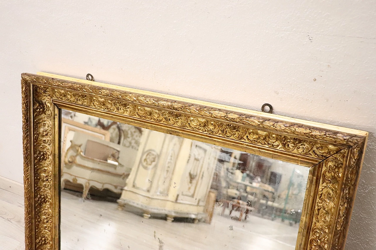 Specchio da parete Art Nouveau in legno dorato, inizio '900 5