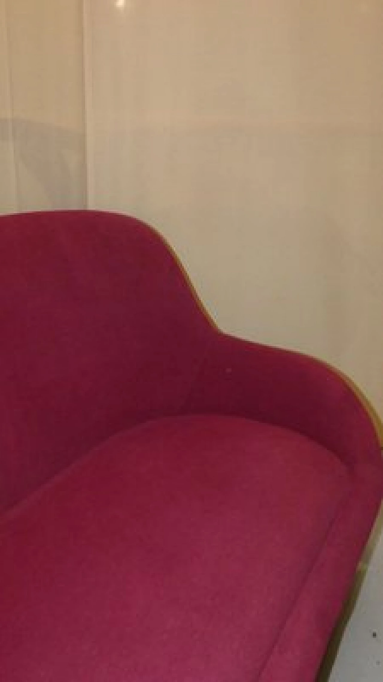 Three-seater metal and velvet sofa, 1950s 4