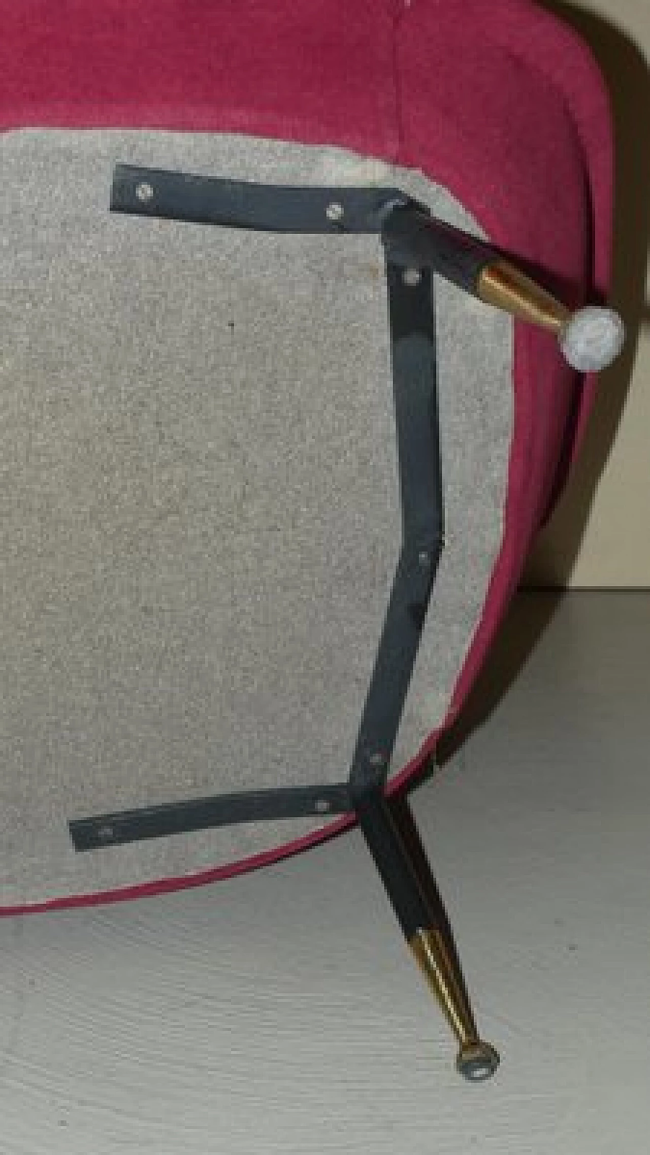 Three-seater metal and velvet sofa, 1950s 25