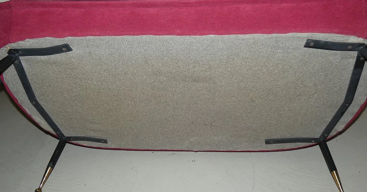 Three-seater metal and velvet sofa, 1950s 26