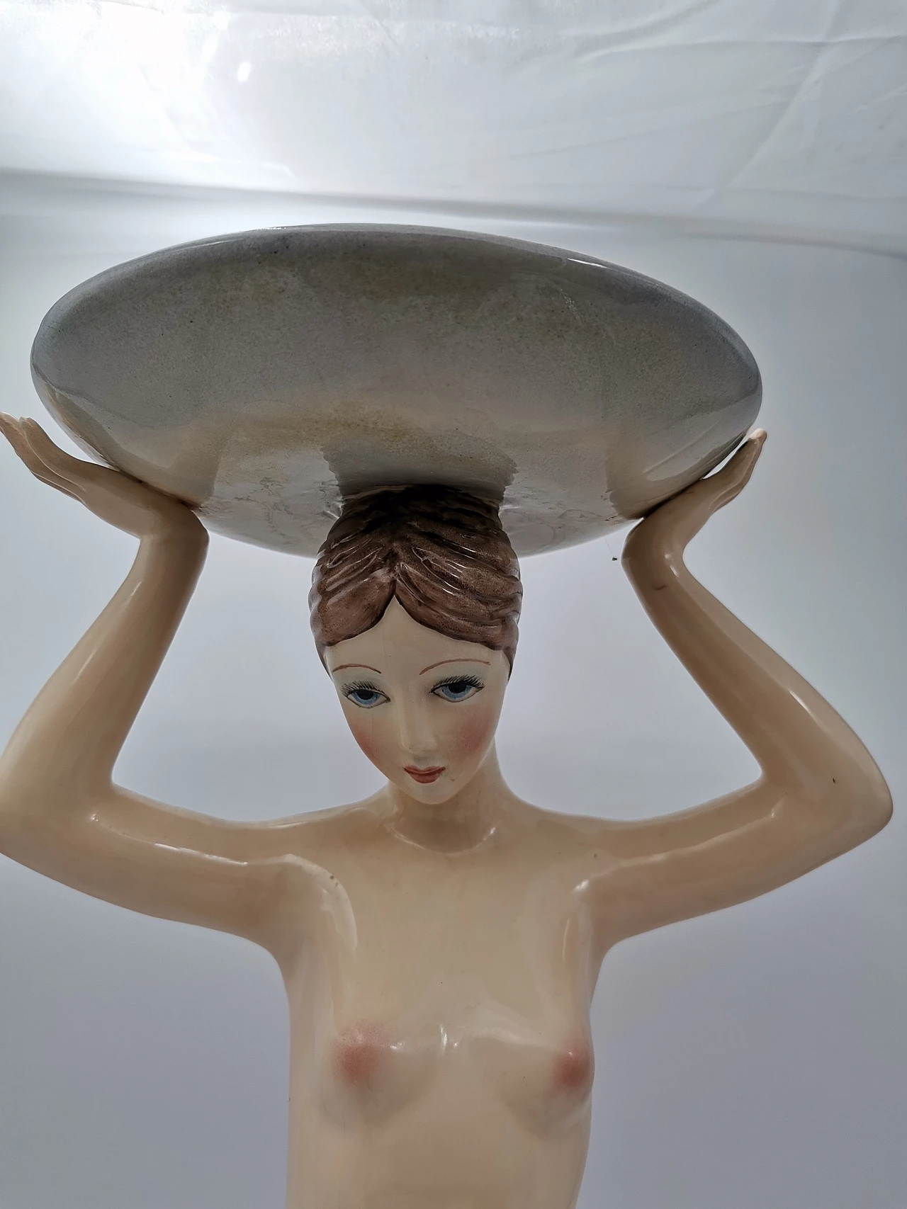 Portatrice di piatto in ceramica di Ronzan, anni '30 2