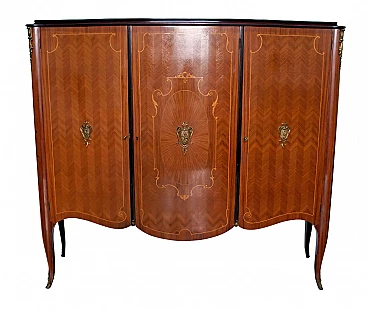 Mobile bar in noce e pioppo di Leopoldo Malberti, anni '50