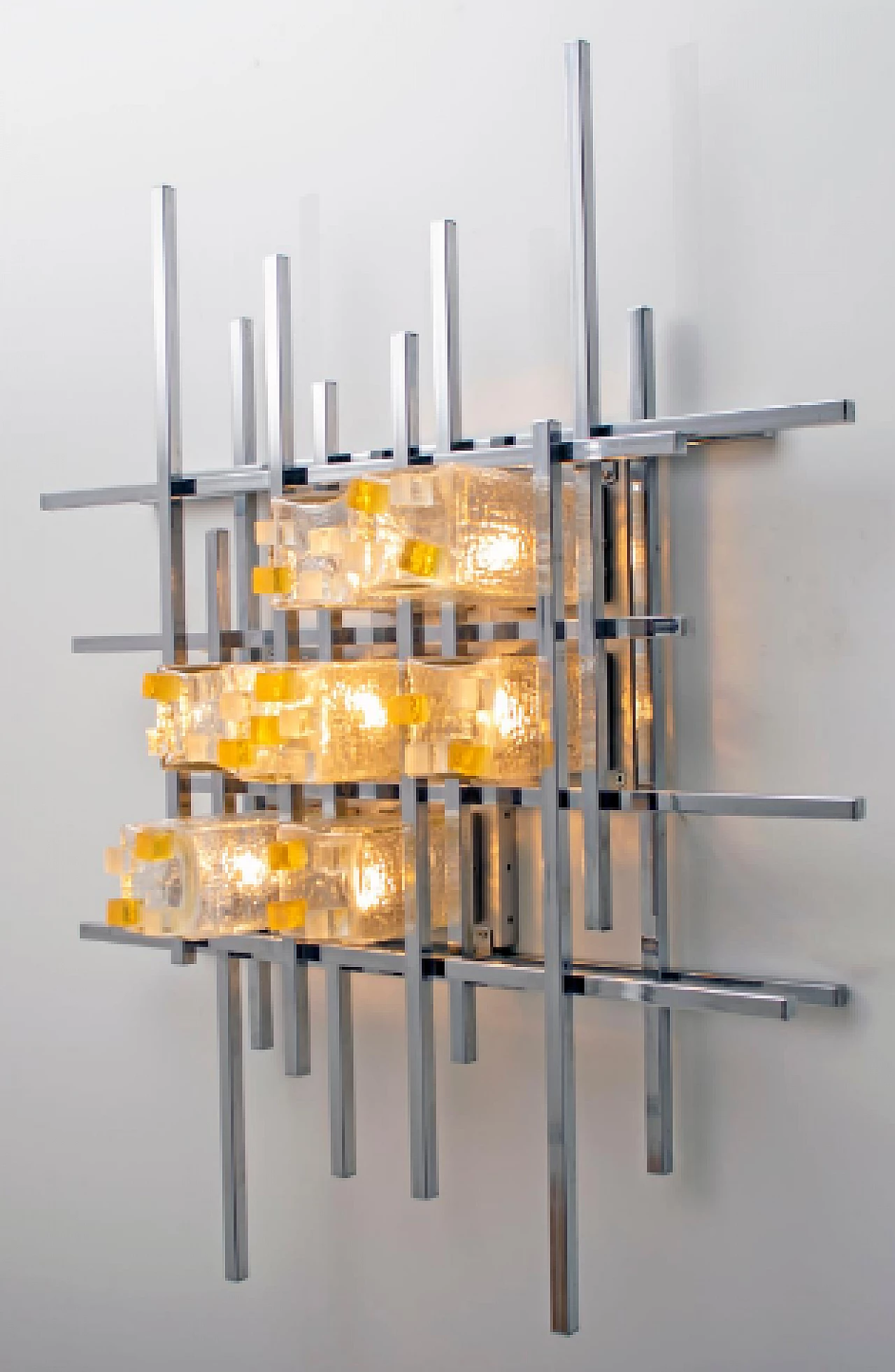 Metal and glass wall light by Albano Poli for Poliarte, 1970s 4