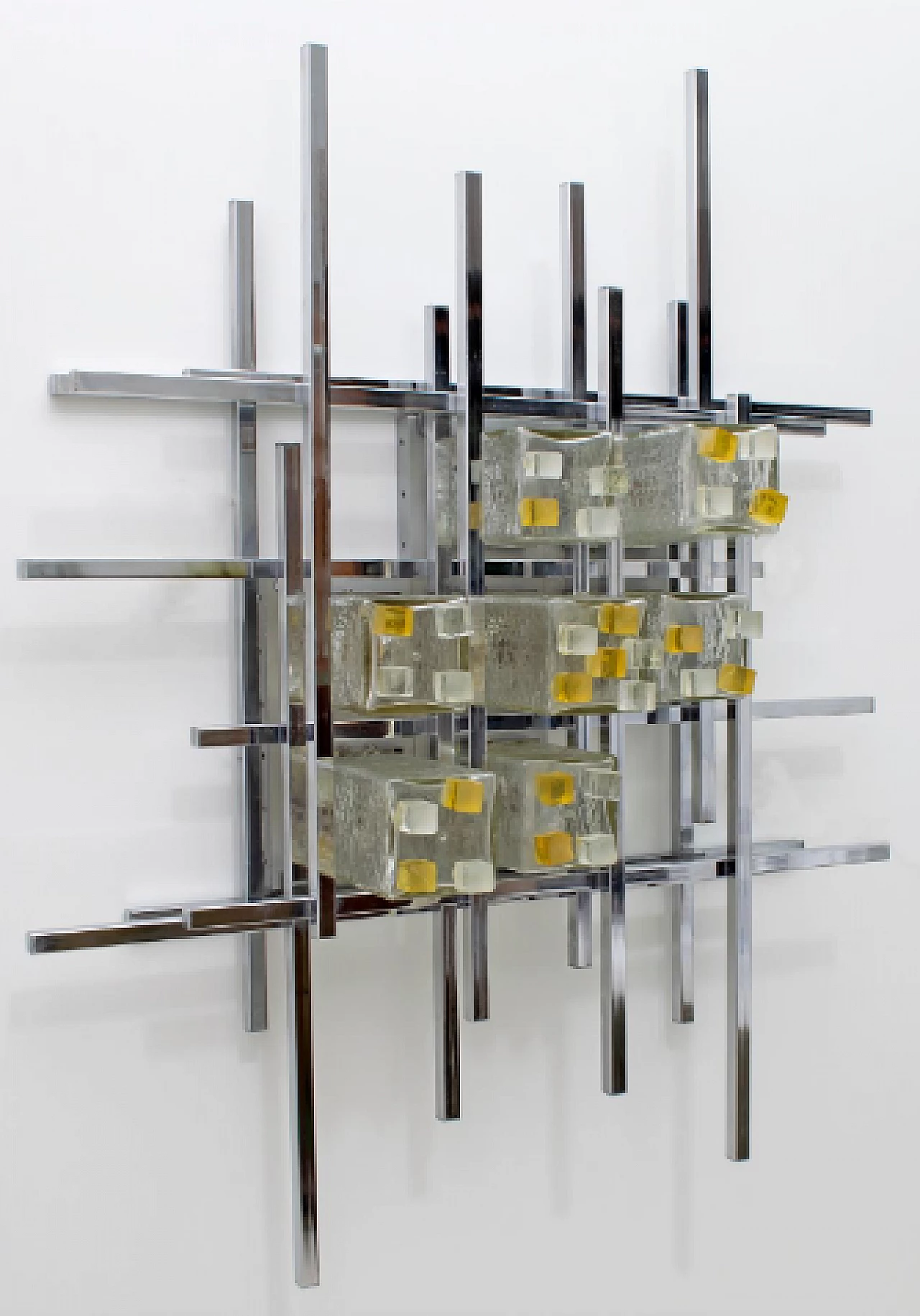 Applique in metallo e vetro di Albano Poli per Poliarte, anni '70 5