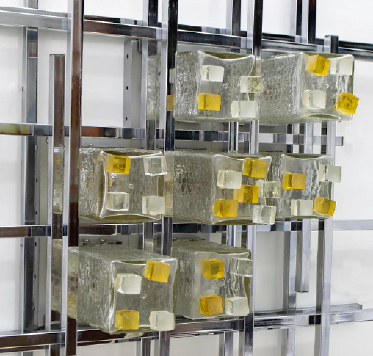 Applique in metallo e vetro di Albano Poli per Poliarte, anni '70 6