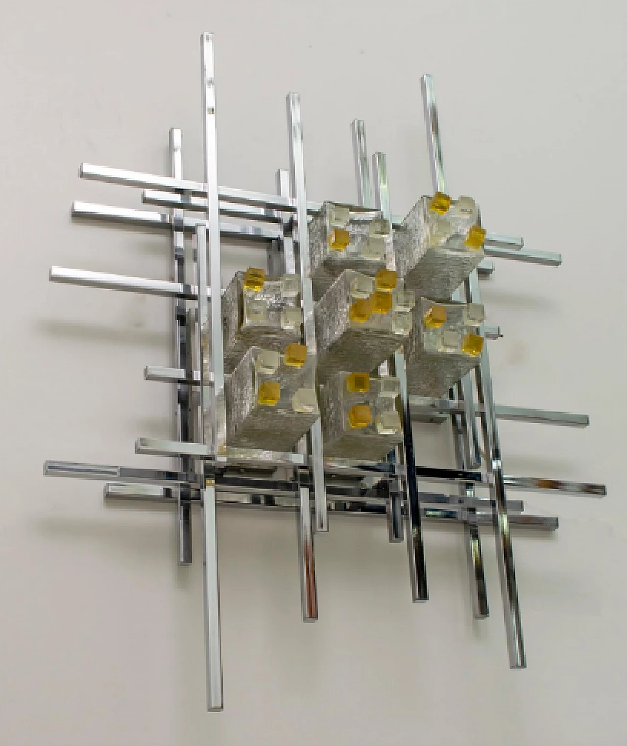 Applique in metallo e vetro di Albano Poli per Poliarte, anni '70 7