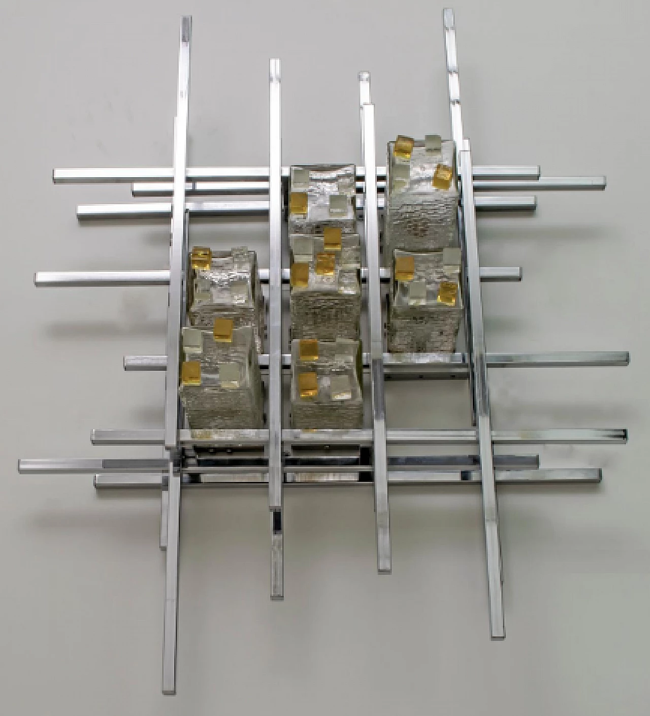 Applique in metallo e vetro di Albano Poli per Poliarte, anni '70 8