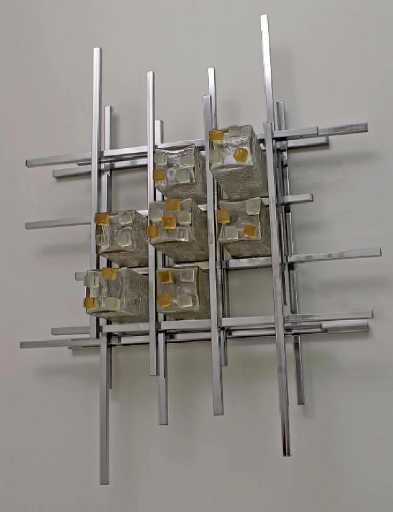 Applique in metallo e vetro di Albano Poli per Poliarte, anni '70 9