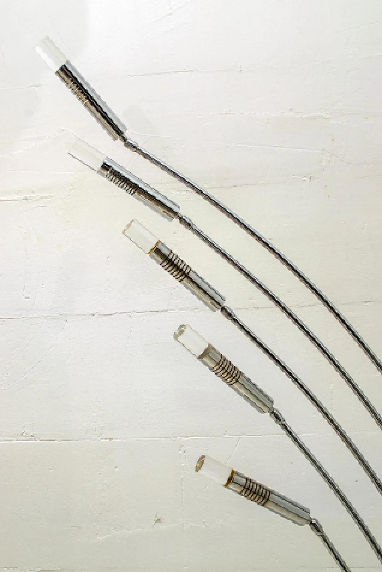 Five-light metal, lucite and travertine floor lamp, 1960s 8