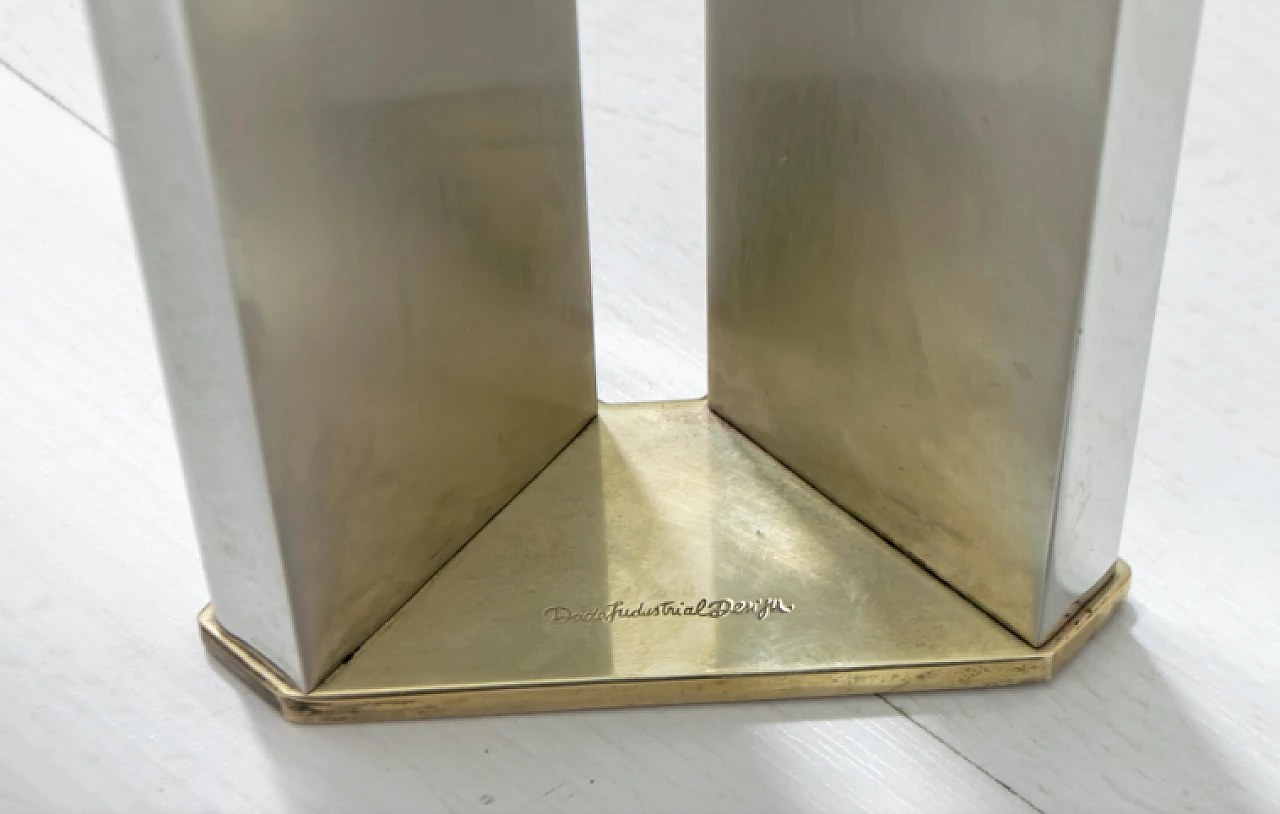 Tavolo in acciaio e cristallo di Dada Industrial Design, anni '70 8