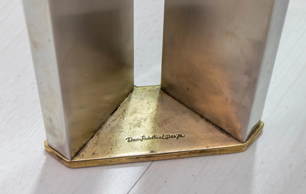 Tavolo in acciaio e cristallo di Dada Industrial Design, anni '70 11