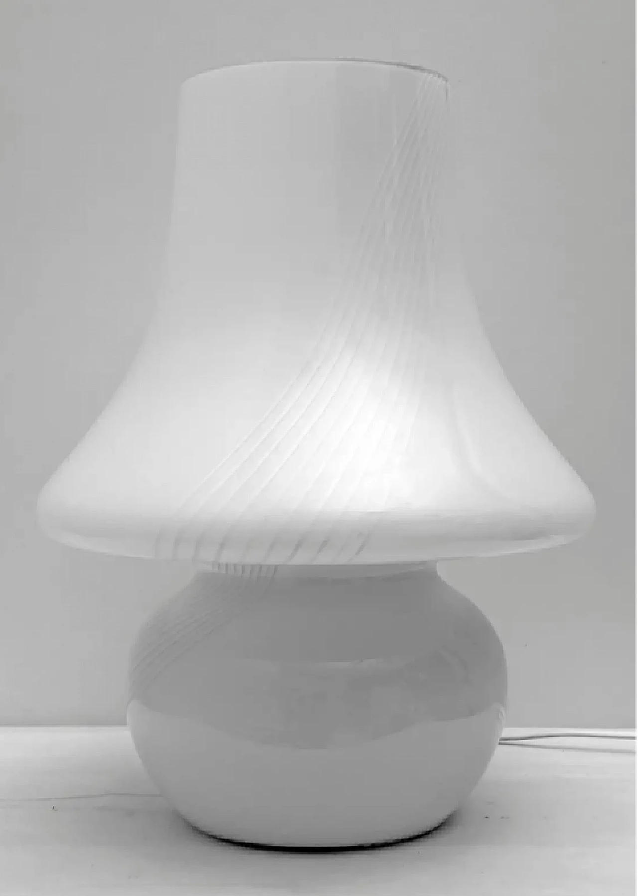 Lampada da tavolo a fungo in vetro di Murano, anni '70 3
