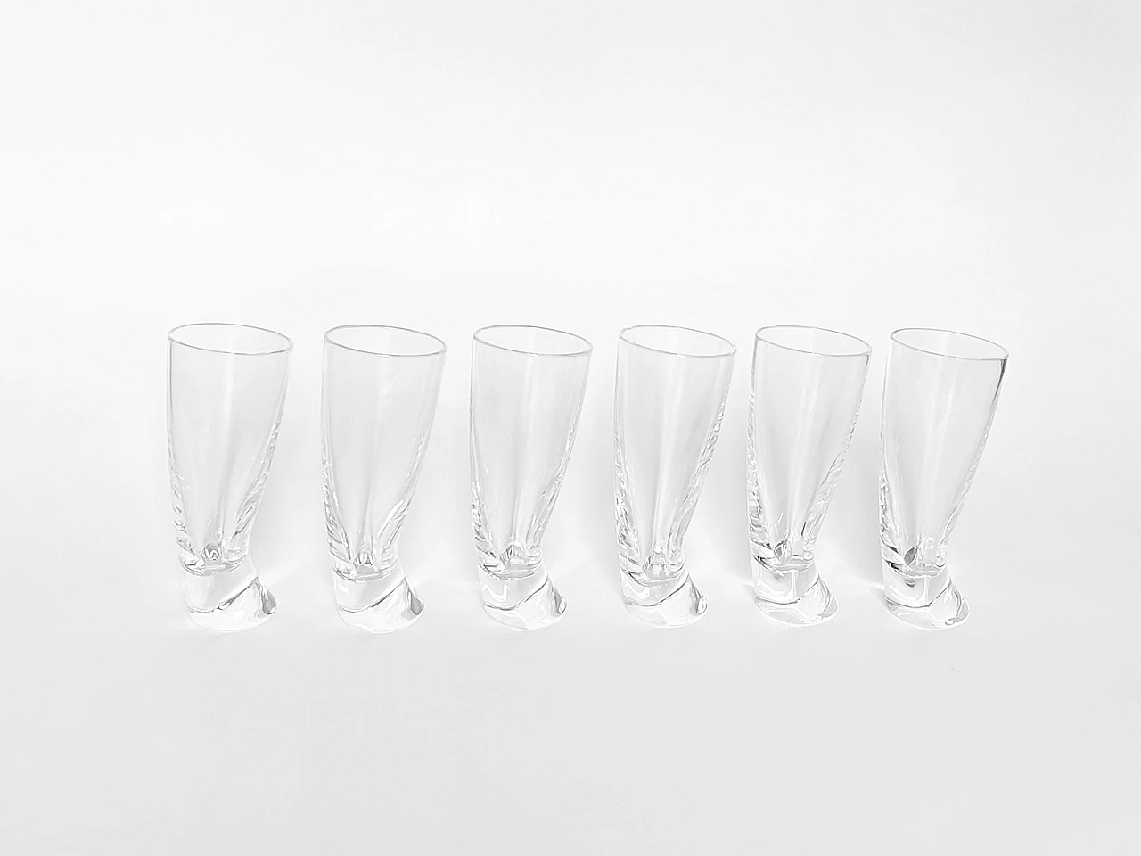 6 Touch Glass glasses by Angelo Mangiarotti for Cristalleria Colle, 1991 1