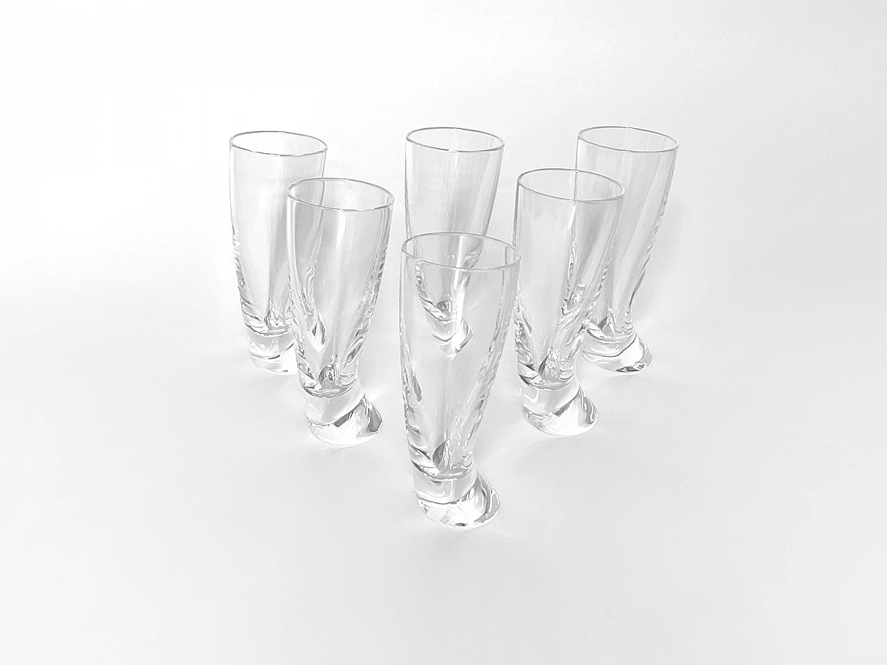 6 Bicchieri Touch Glass di Angelo Mangiarotti per Cristalleria Colle, 1991 5