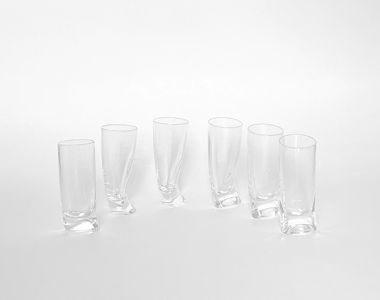 6 Bicchieri Touch Glass di Angelo Mangiarotti per Cristalleria Colle, 1991 7