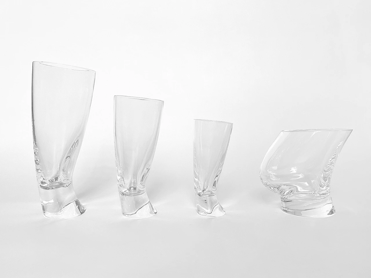 6 Bicchieri Touch Glass di Angelo Mangiarotti per Cristalleria Colle, 1991 8