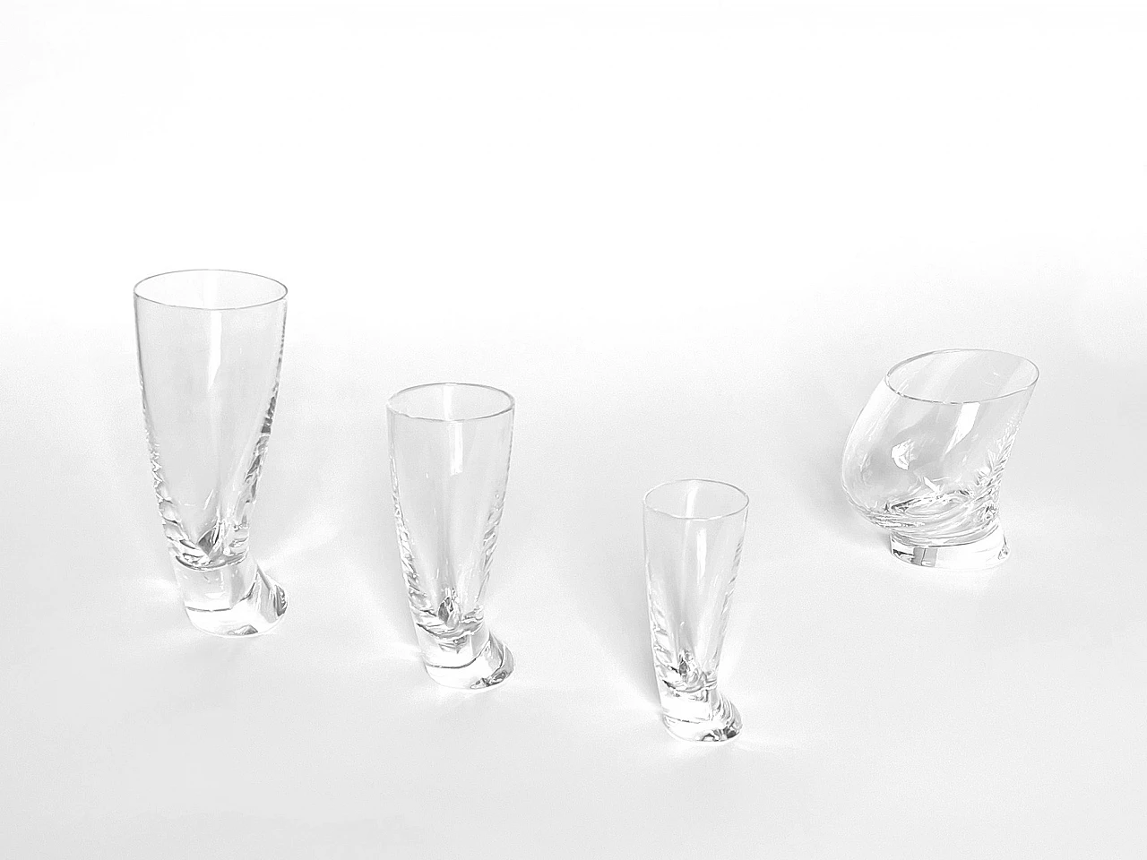 6 Bicchieri Touch Glass di Angelo Mangiarotti per Cristalleria Colle, 1991 9