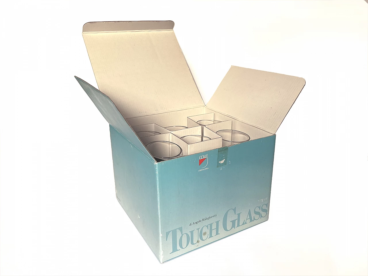 6 Bicchieri Touch Glass di Angelo Mangiarotti per Cristalleria Colle, 1991 10