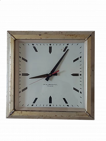 Metal wall clock by S. A. Ing S. Belotti & C., 1960s