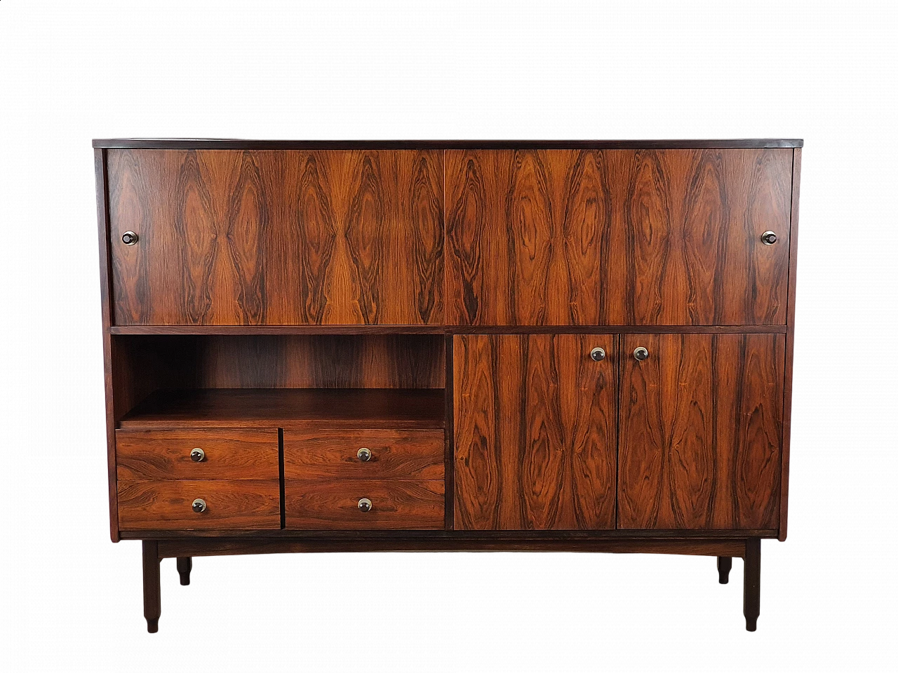 Credenza in palissandro stile scandinavo con ante scorrevoli di IMA Mobili, anni '70 43
