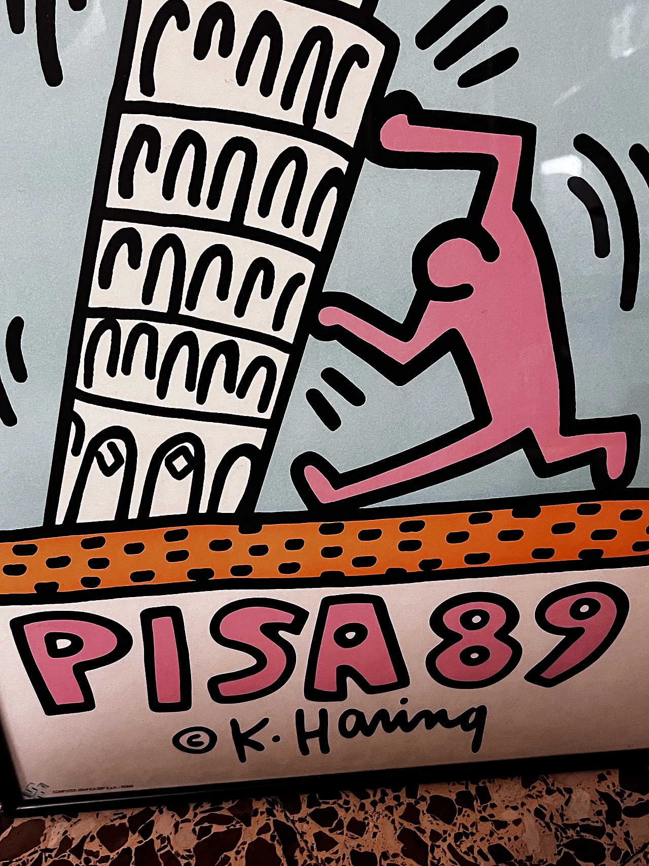 Poster Pisa 89 di Keith Haring, prima edizione, 1989 3