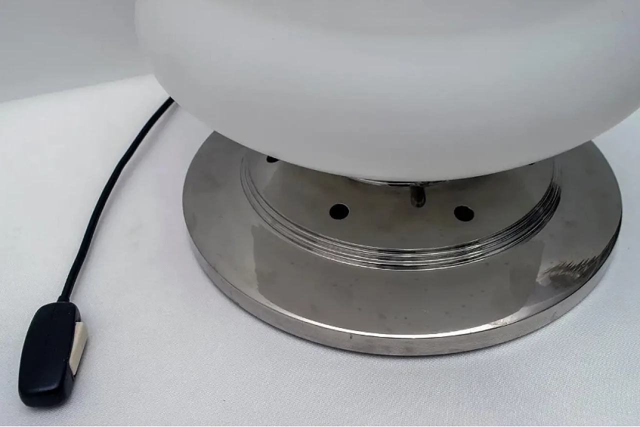 Murano opaline glass and chrome table lamp by Mazzega, 1960s 6